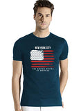 Adro Men'S Usa American Flag Printed Cotton T-Shirts (Rnr-M-Nww-Sb_Teal_M)