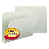 Smead 13234 Recycled Folder Two Inch Expansion 1/3 Top Tab Letter Gray Green 25/Box