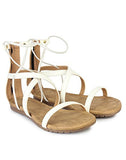 Shoetopia Girls Girls-Sandal-Oppo White Flat Sandal - 7 Uk (Girls-Sandal-Oppo-White),White,7,B0CQK429WH