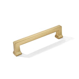 khtumeware 10 Pack 5inch(128mm) Hole Center Brushed Brass Cabinet Pulls Heavy-Duty Satin Brass Cabinet Hardware Pulls for Kitche
