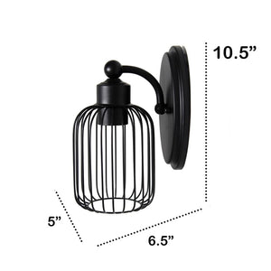 All The Rages Ironhouse 1-Light Metal & Glass Wall Sconce Fixture In Black/Clear