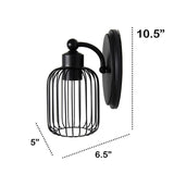 All The Rages Ironhouse 1-Light Metal & Glass Wall Sconce Fixture In Black/Clear