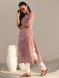 Libas Women'S Cotton Printed Straight Kurta (29327O_Mauve_Xxl)