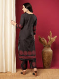 Gosriki Women'S Rayon Viscose Straight Printed Kurta With Pant (Ramkund Black-Vks03-Gs_Xl_Black_X-Large),Black,,B0F13SBF3Q