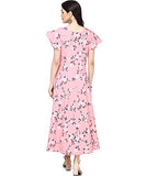 Oomph! Women'S Crepe A-Line Maxi Dress - Rose Pink,Rose Pink,Rose Pink,S