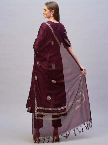 Anni Designer Women'S Rayon Blend Printed Anarkali Kurta With Pant & Dupatta (Berlin Wine-Nb_4Xl_Wine_Xxxx-Large),Wine,4XL,Rayon Blend,Anarkali,Kurta, Scarf
