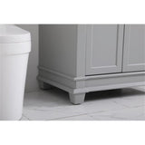 Elegant Decor Wesley 30 Steel And Solid Wood Single Bathroom Vanity Set In Gray