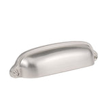 HARPOON 10 Pack Bin Cup Handle Pulls,Vintage Drawer Pulls,Cabinet Hardware,Shell Handle,3.78 Inch Brushed Satin Nickel
