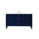 Elegant Decor Park Avenue 60 Metal Mdf Marble Single Bathroom Vanity In Blue