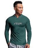 Eyebogler Mens Dry Fit Hooded Neck Full Sleeve Casual Tshirt Moss Green,Moss GreenApparel,XL