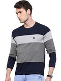 ADRO Men's Stylish Cotton Full Sleeve T-Shirt (FR3-M-4ST-NB_Navy_S),Multi Colour