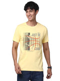 Adro Men'S Graphic Printed 100% Cotton T-Shirt - Regular Fit, Printed T-Shirts For Men (Rn24-Bcl-Ly_Light Yellow_M)