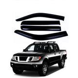 ZZDSNJ Tape-On Rain Guard 4-Piece for 05-20 Nissan Frontier Crew Cab Windows Visor Shield Shade Smoke 94407