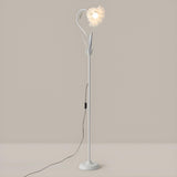 SEEARISHOP Modern Flower Floor Lamp Macaron White 1-Light Unique Floor Lamps Metal Standing Light Cute Floral Lamp with Acrylic 