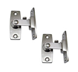 QCAA 2.5 Heavy Forged Solid Brass Door Latch, 90 Degree Right Angle Door Latch Buckle for Doors & Windows, Brushed Nickel, 2Pack