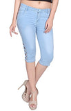 Nifty Women'S Slim Fit Capris (1301, Sky Blue, 28)