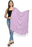 Manra Viscose Woolen Plain Scarf, Stole For Women And Girls (Light Purple)
