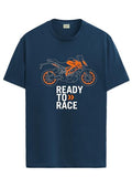 Adro Men'S Biker Design Printed 100% Cotton T-Shirt - Regular Fit, Printed T-Shirts For Men (Rn24-Ktm-Sb_Teal_2Xl)