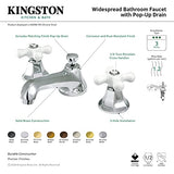 Kingston Brass Ks4461Px Metropolitan Widespread Lavatory Faucet With Porcelain Cross Handle, Polished Chrome,8-Inch Adjustable C