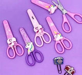 Unicorn Themed Safety Scissors with Protective Cover | ChildFriendly Blunt Tip Craft Scissors | Portable Folding Paper Cutting