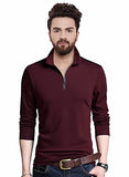 Eyebogler Men'S Trendy Polo Neck Full Sleeves Solid T-Shirt