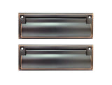QCAA Solid Brass Mail Slot, with Solid Brass Interior Frame and Solid Brass Back Plate, 8-7/8''X2-7/8, Venetian Bronze, 1 Pack, 