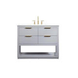 Elegant Decor Larkin 42 Solid Wood Mdf Single Bathroom Vanity In Gray