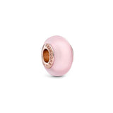 PANDORA Matte Pink Murano Glass Charm