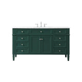 Elegant Decor Park Avenue 60 Metal Mdf Marble Single Bathroom Vanity In Green