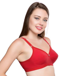 Trylo Women'S Cotton T-Shirt Bra Women'S Non-Wired Bra (Sarita_Red_36C),Red,36,B07YYLBYHP