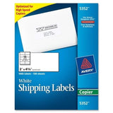 Avery 5352 Copier Label, Mailing, 2Inch x41/4Inch, 1000/BX, White