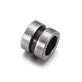 HALLEBEADS 10pcs Stainless Steel Grooved Column Beads Spacer Beads Loose Bead for Bracelet Jewelry Making Accessories (Style 14)