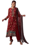 Gosriki Women'S Rayon Viscose Straight Printed Kurta With Pant & Dupatta (Malta Red-Gs_Xl_Red_X-Large),Red,,B0DXKYHCDP