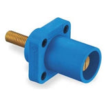 Hubbell Wiring Systems HBLMRSBL TPE Single Pole Panel Mount Male Receptacle for Threaded Mounting Hole, 1/213 UNC Thread Stud,
