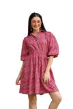 Dhruvi Trendz Womens Slub Rayon Women Western Dresses Regular Fit A-Line (Dupli-D-Wd-1012_Red_L)