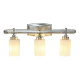 All The Rages Essentix 3-Light Metal Vanity Fixture With Opaque Shade In Nickel