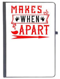 Udnag Ruled Notebook Diary Love | Makes When Apart, [A5 80Pages 80Gsm]