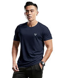 Eyebogler Mens Round Neck Half Sleeve Solid Dry Fit Tshirt Pack Of 2,Navy Blue::LimeadeApparel,XL