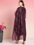 Gosriki Women'S Rayon Blend Printed Straight Kurta With Pant & Dupatta (Amrita Wine-Gs_M_Wine_Medium),WINE,,B0DRNL91HN