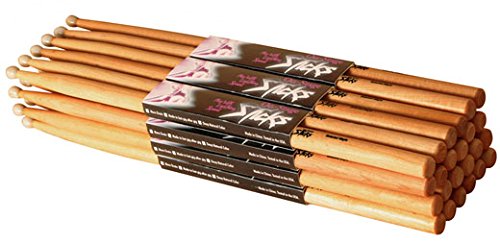 On Stage 5A Hickory Drum Sticks - (12 Pack) (Wood Tip, 12 Pak)