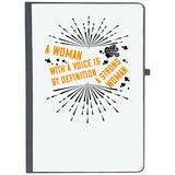 Udnag Ruled Notebook Diary Womens Day | A Woman With A Voice Is, By Definition, A Strong Woman, [A5 80Pages 80Gsm]