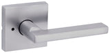 Kwikset 730HFLSQT26D Halifax Lever with Square Rose Privacy Door Lock with 6AL Latch and RCS Strike Satin Chrome Finish