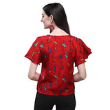 Oomph! Women'S Crepe Tunic Top - Crimson Red