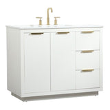 Elegant Decor Blake 42 Aluminum Alloy Mdf Single Bathroom Vanity In White
