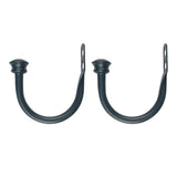 ECOMISTIQ 1 Pair UShape Tube Curtain Holdback Drape Hook Vary Types Mushroom_Black | Window Treatment Hardware Treatments &