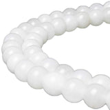 MJDCB Beads for Energy Bracelets Yoga Bracelet DIY Bracelet Natural Stone Beads White Jade 32 Pieces, 12mm