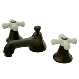 Kingston Brass Ks4465Px Metropolitan Widespread Lavatory Faucet With Porcelain Cross Handle, Oil Rubbed Bronze