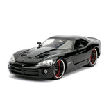 Fast & Furious 1:24 Lettys Dodge Viper SRT10 DieCast Car, Toys for Kids and Adults,Black