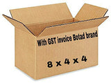 BOTAD 3 Ply Corrugated Golden Box/Shipping Boxes/Gift Packaging Boxes 8 inch x 4 inch x 4 inch (300)