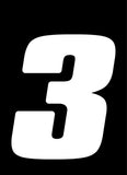 Dirt Digits DD73W3 White 7 HighGloss Precision Die Cut Vinyl Number 3, 3 Pack